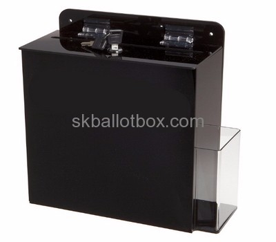 Acrylic manufacturers custom black ballot box with sign holder BB-1156