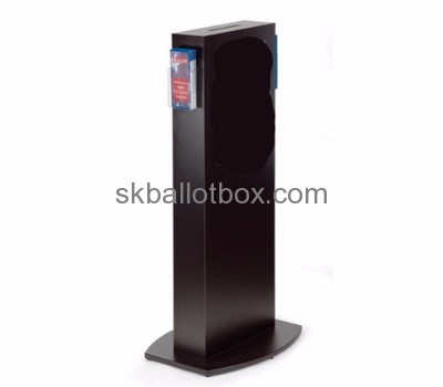 Plastic manufacturers custom black ballot box with sign holder BB-1155