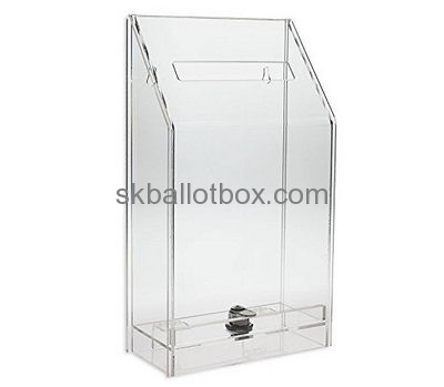 Plastic fabrication company custom made acrylic locking donation box BB-1125