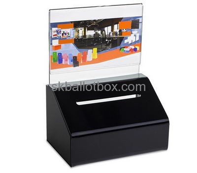 Acrylic plastic manufacturers custom lucite locking ballot box BB-979