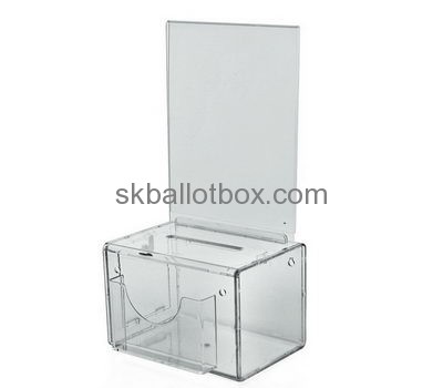 Acrylic donation box suppliers customized ballot voting box with sign holder BB-847