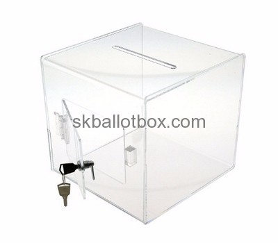 Clear acrylic plexiglass lockable ballot box with lock BB-280