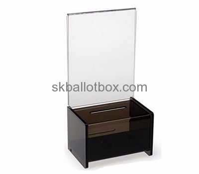 Custom clear black acrylic ballot collection box BB-274