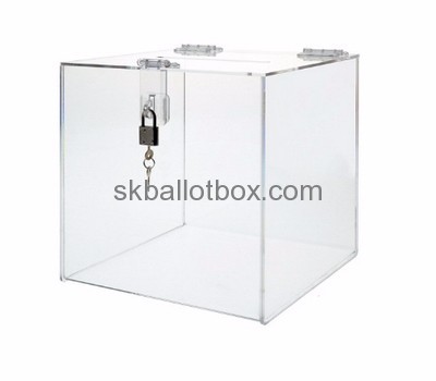 Custom acrylic lockable ballot box clear suggestion box clear ballot box with lock BB-229