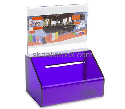 Custom plastic donation boxes cash collection box acrylic acrylic money box with lock DB-040