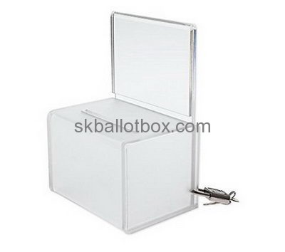 Custom acrylic plastic donation boxes charity display boxes charity money box DB-038