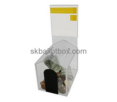 Custom acrylic secure donation boxes perspex donation box collection box DB-033