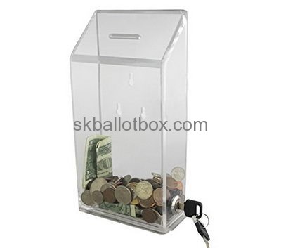 Custom acrylic charity box designs large charity collection boxes fundraising box DB-029