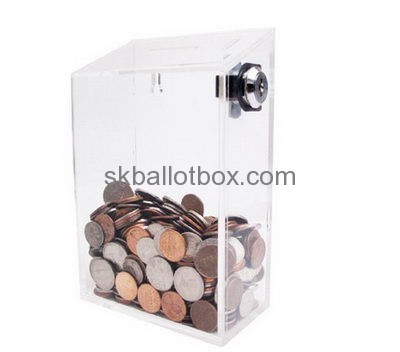 China donation box manufacturer custom acrylic fundraising donation containers money collection boxes for charity DB-028