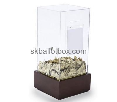 Custom acrylic donation box designs fundraising donation containers coin containers for fundraising DB-027