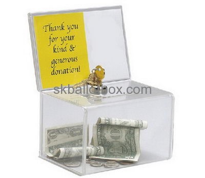 Custom acrylic donation collection box lockable donation boxes collection containers for fundraisers DB-024