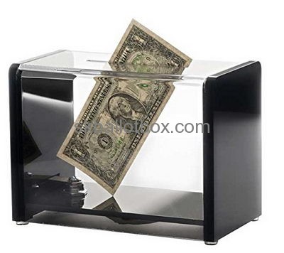 Custom acrylic money collection containers fundraising money box charity donation boxes for sale DB-022