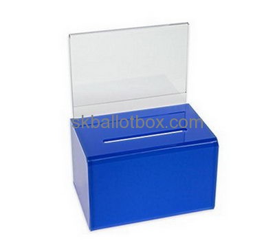 Custom acrylic charity boxes cheap donation collection containers charity money collection boxes DB-018