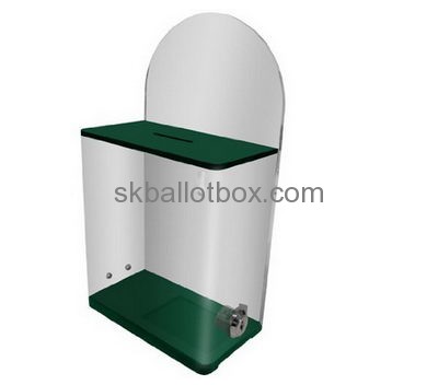 Custom acrylic donation collection containers charity coin collection boxes plastic donation boxes with lock DB-017