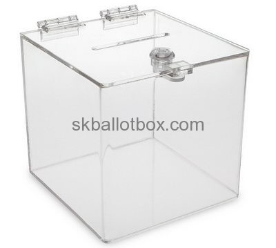 China ballot box factory custom design clear polycarbonate box acrylic ballot box with lock BB-131