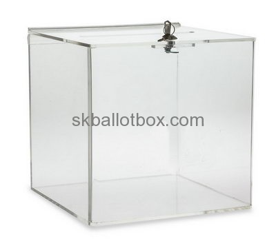 China ballot box suppliers custom design acrylic polycarbonate case clear ballot box with lock BB-109