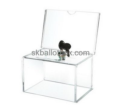 Factory direct sale acrylic plastic ballot box clear polycarbonae box locking ballot box BB-024