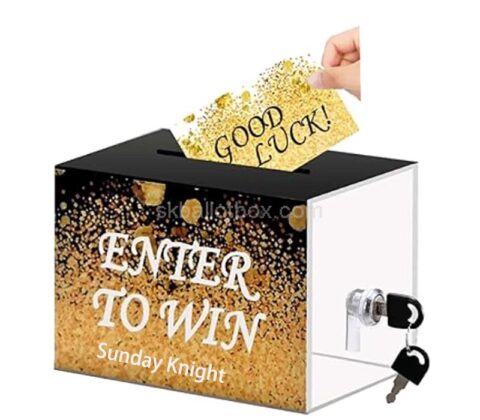 Wholesale custom acrylic raffle ticket box for lottery