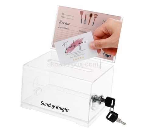 Wholesale custom acrylic ticket box with sign holder