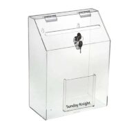 Wholesale custom acrylic wall ballot box with brochure holder