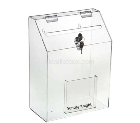 Wholesale custom acrylic wall ballot box with brochure holder