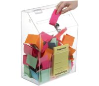 Wholesale custom acrylic wall election box with notepad holder