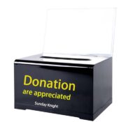 Wholesale custom acrylic charity box with slot