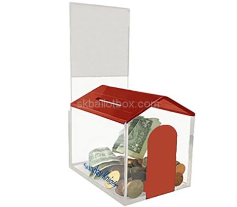 Wholesale custom acrylic dog house shape money box