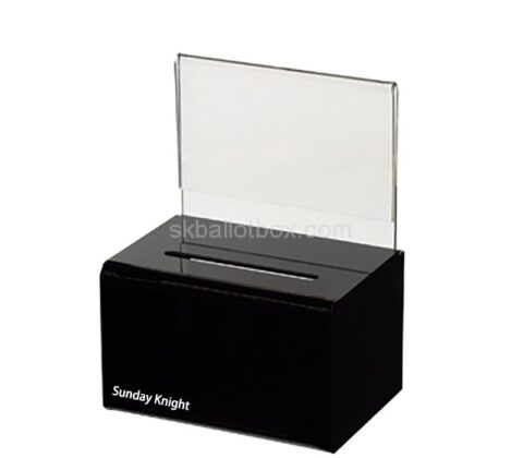 Wholesale custom acrylic suggestion box with sign holder